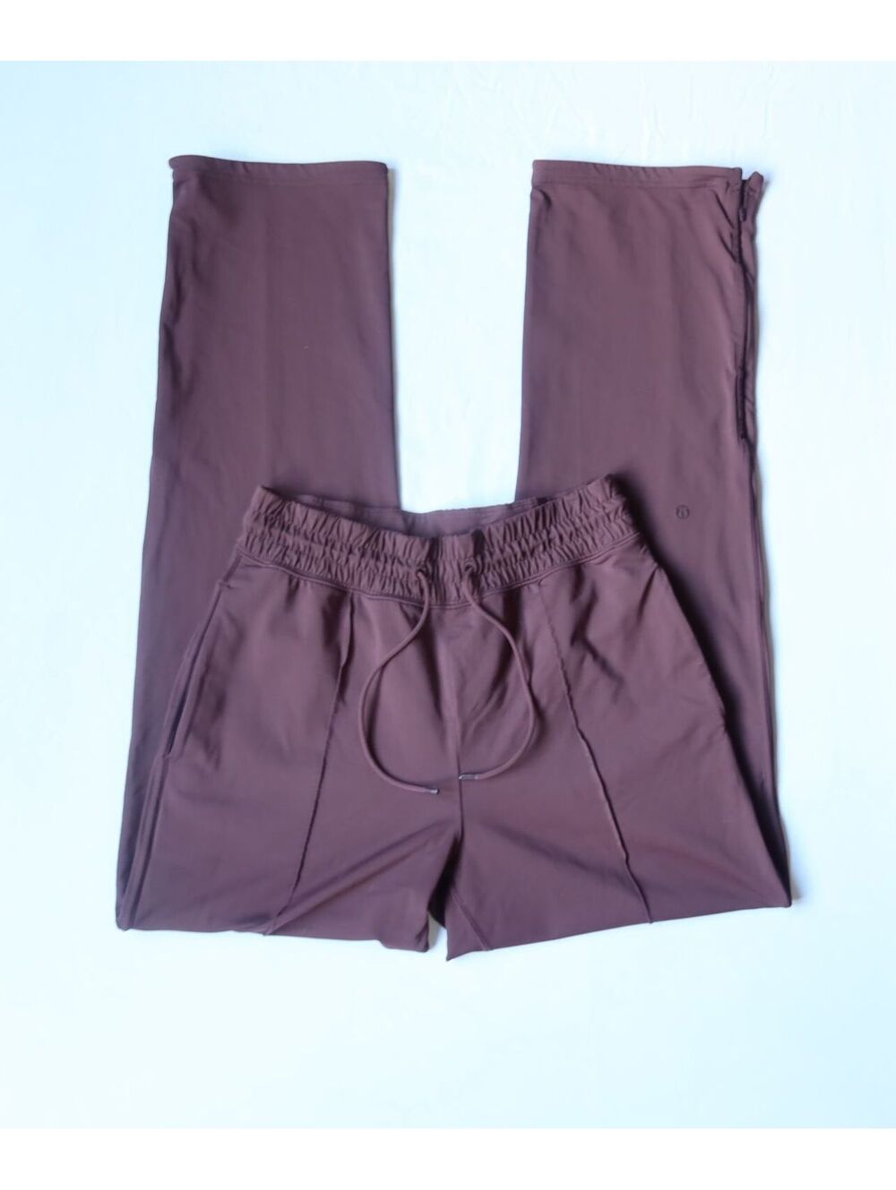 Lululemon Maroon High Rise Drawstring Pants Size 6 Straight Leg 32.5" Inseam